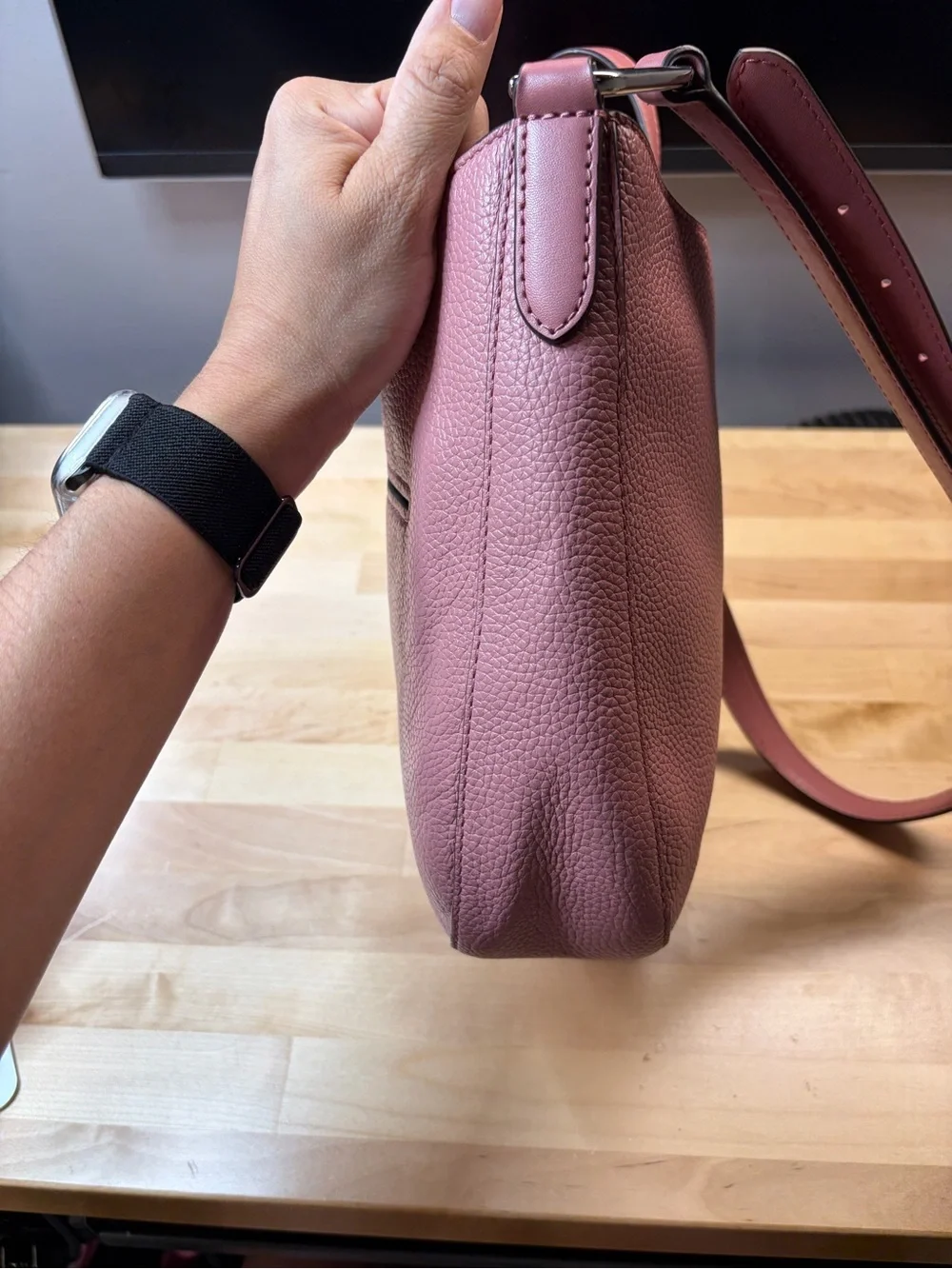 Michael Kors Kensington Dusty Rose Pebbled Leather Crossbody